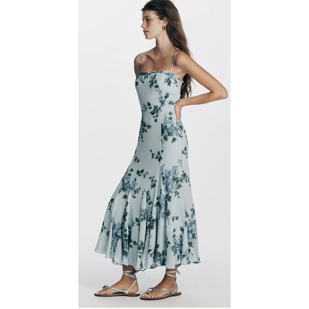 Reformation Lilibet Midi Dress - Fresh Air Floral Size 4 NEW - Picture 2 of 6